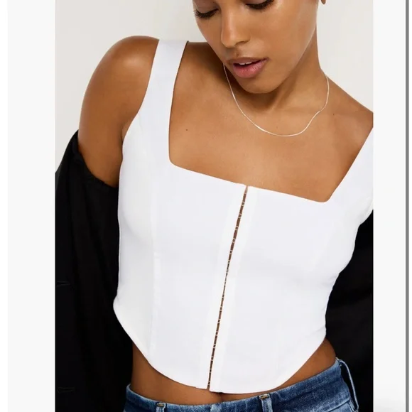 Good American White Poplin Corset - Picture 2 of 15